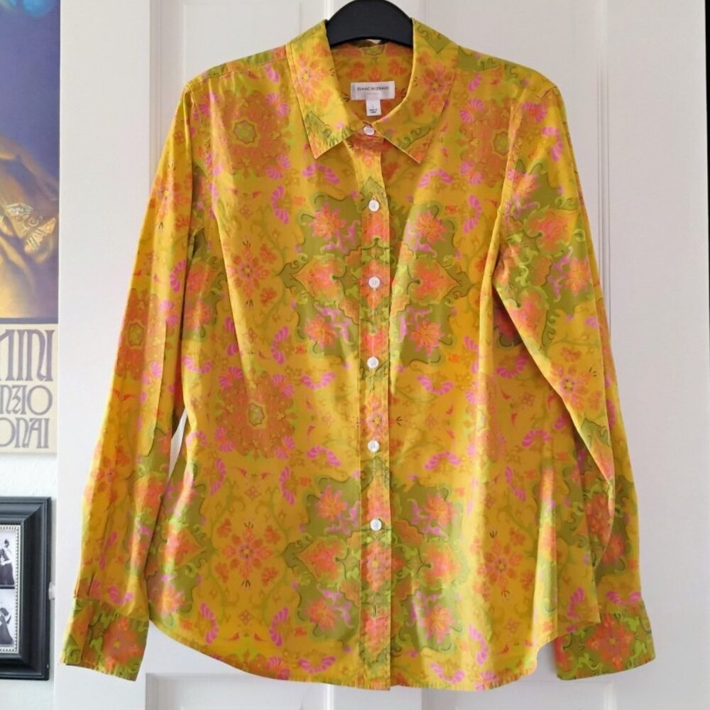 Isaac Mizrahi For Target Paisley Button Down Shirt Sz L EUC